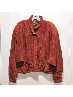 Vintage Roth Women's Red Suede Leather Jacket - US Size 8-10